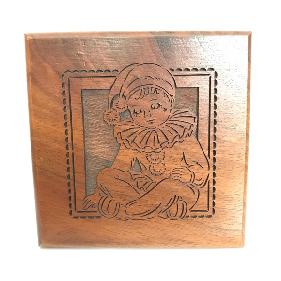 Vintage Other - Wooden Clown Music Box